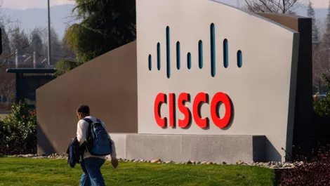 Cisco logo at headquarters