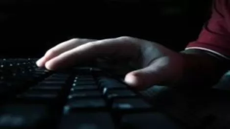Hand on keyboard