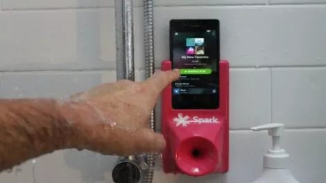Spark phone dock shower