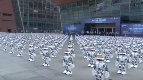 1,069 synchronised robots danced their way into the Guinness Book of World Records