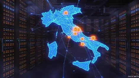 Italy map geo distributed cloud storage data centers network security vault