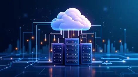 Secure cloud servers data streams seamless transfer asia pacific city skyline