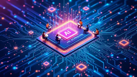 Semiconductor chip ai neural network patterns engineers collaboration innovation