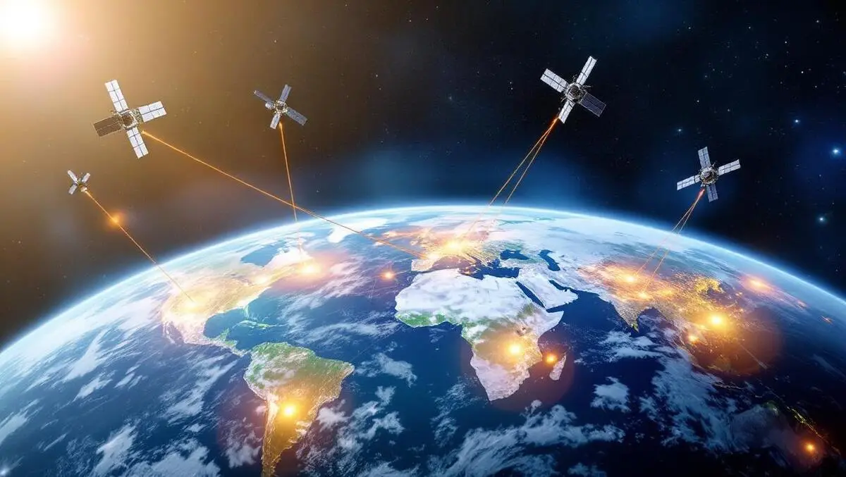 Realistic satellites earth orbit beams connecting network optimization reliability