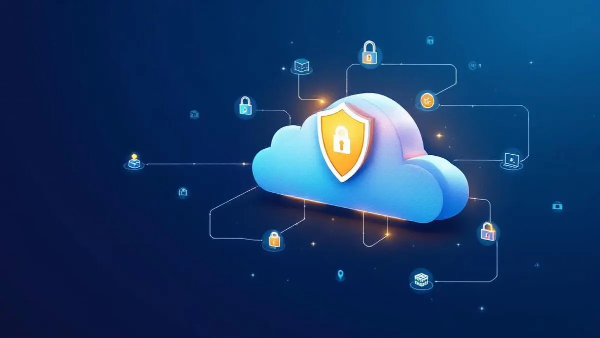 Secure cloud shield digital locks data protection icons enterprise security compliance