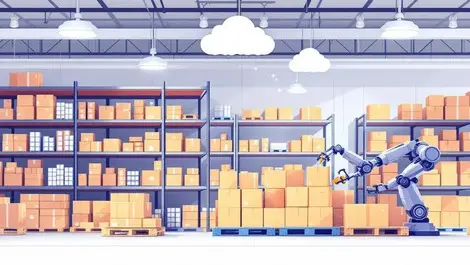 Modern retail warehouse robotic arms ai automation australian supply chain