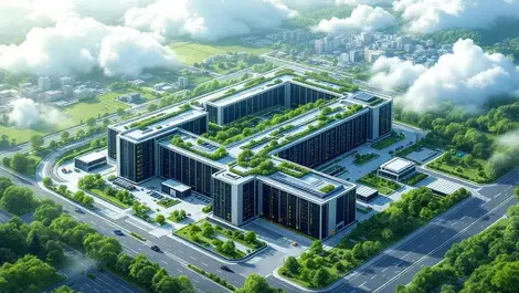 Modern data center complex south korea urban area advanced cooling