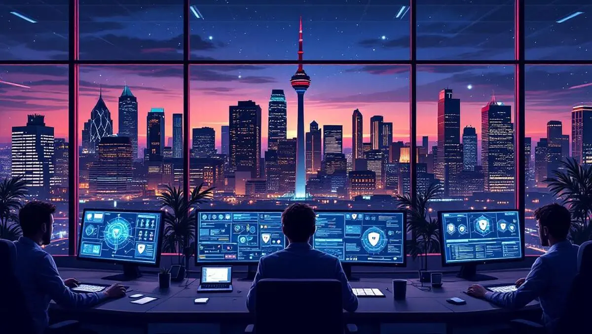 Calgary cybersecurity operations center night north america hub