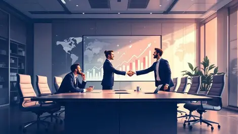 Modern boardroom consulting fintech partnership global growth