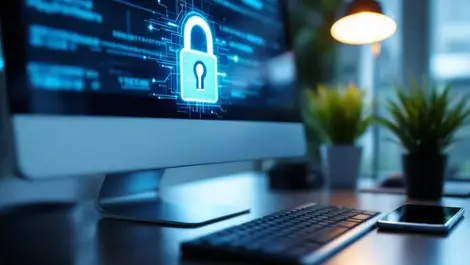 Secure workstation locked screen hidden passwords keycard phone