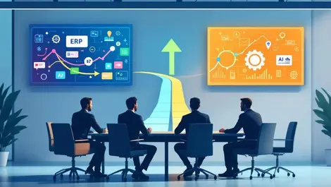 Corporate it meeting crossroads erp strategy vs ai support path
