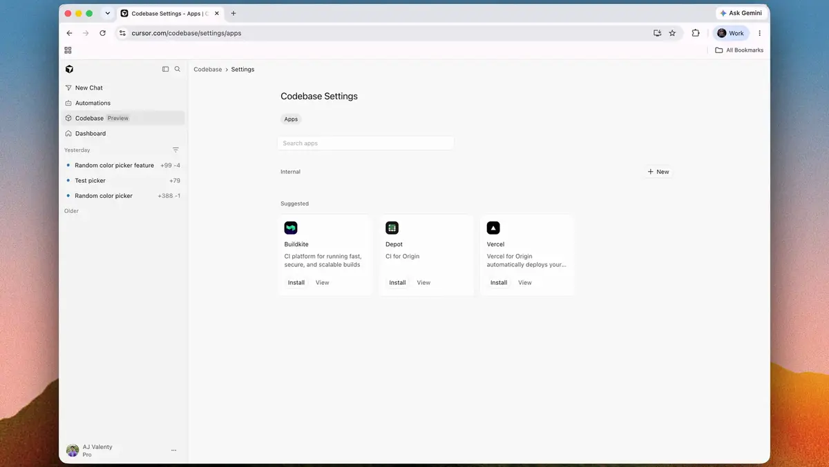 Cursor rolls out Origin code hosting to paid users